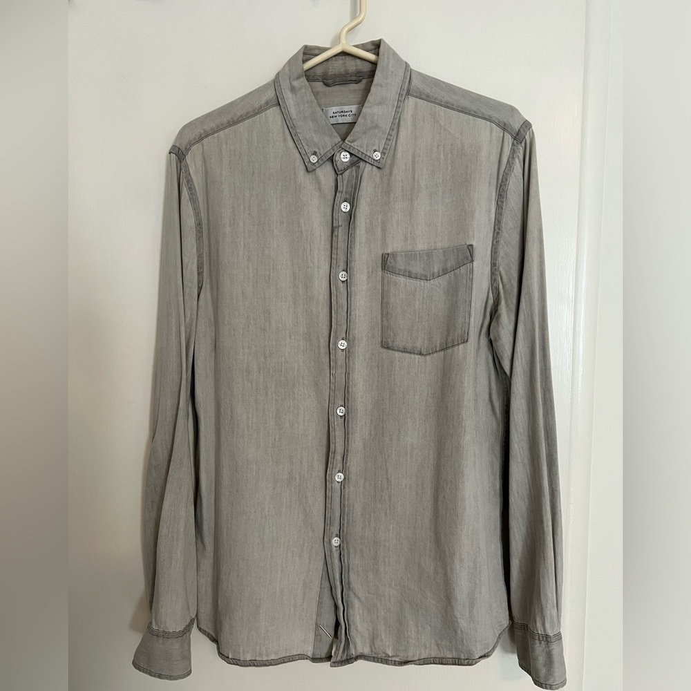 Saturday’s Surf Grey Denim Button Down Shirt